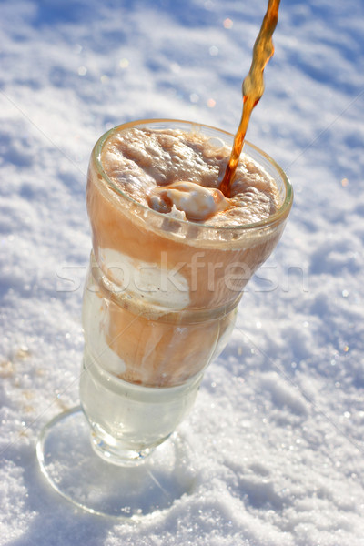 Gelato seduta neve banca vetro Foto d'archivio © soupstock