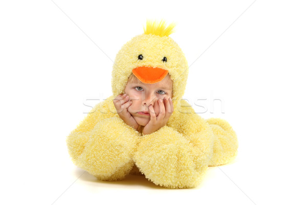 Junge Huhn Kostüm schauen traurig Ostern Stock foto © soupstock