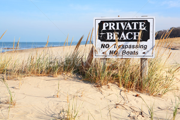 Plajă Michigan semna lac apă iarbă Imagine de stoc © soupstock