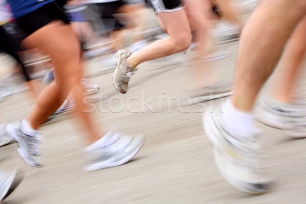 Maraton aparat foto runners picioare Imagine de stoc © soupstock