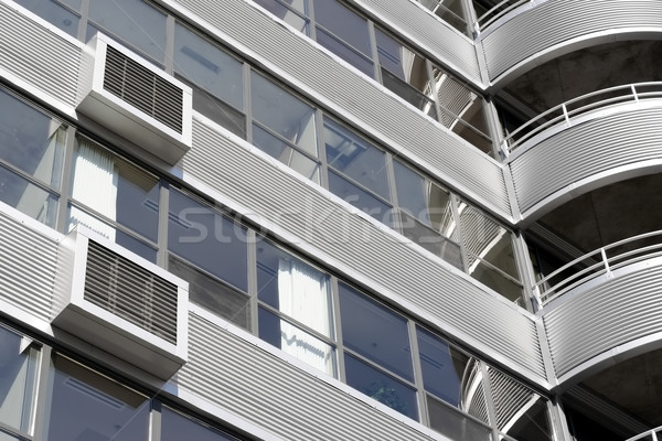 Modern building designed with a metal corregated facade Stock photo © soupstock