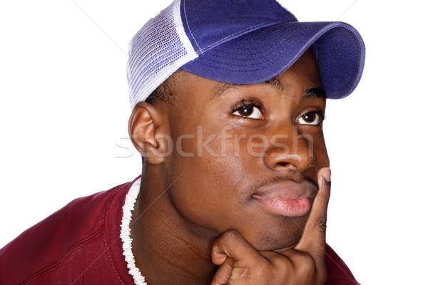 若い男 着用 野球帽 顔 目 ストックフォト © soupstock