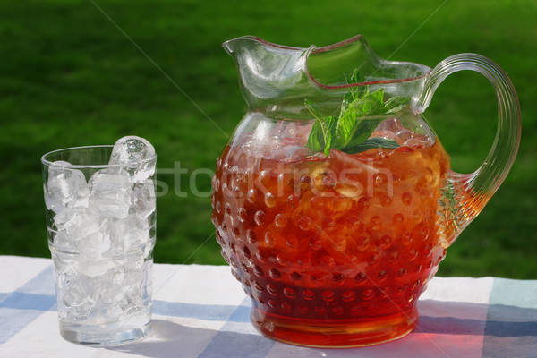 Ice tea antik tele menta üveg jég Stock fotó © soupstock