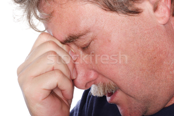 Uomo testa angoscia mano faccia Foto d'archivio © soupstock