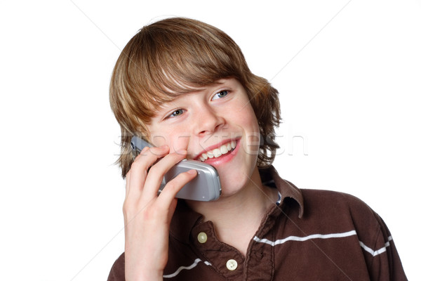 Teen parlando cellulare giovani felice primo Foto d'archivio © soupstock