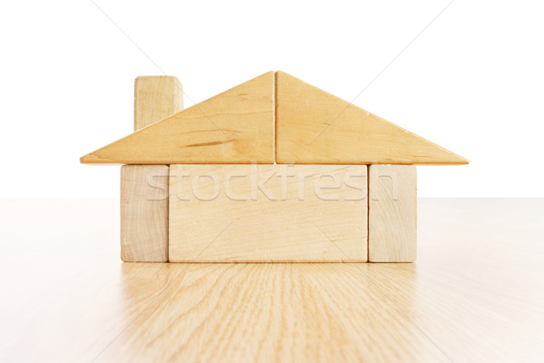 Stockfoto: Huis · blokken · gebouw · hout · bouw · ontwerp