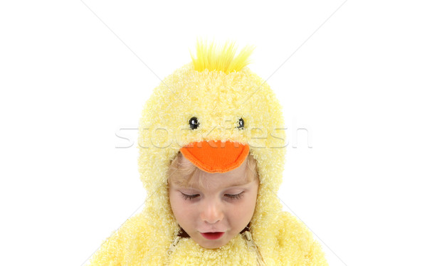 Boy in a chicken costume looks down  Stock photo © soupstock