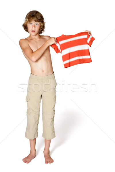 Zunehmend Teenager up Shirt pants Weg Stock foto © soupstock