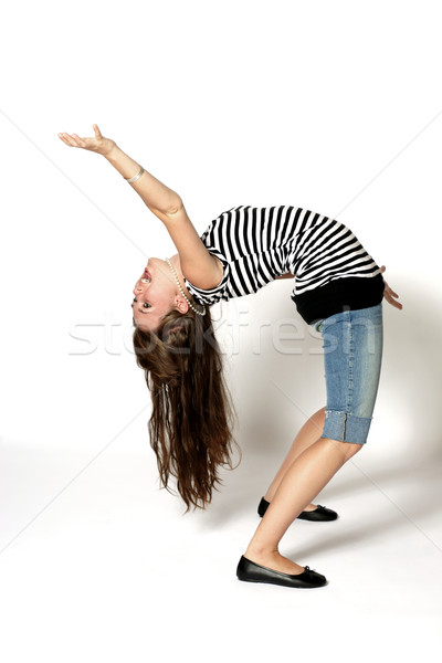 Stockfoto: Flexibele · tiener · achteruit · extreme · flexibiliteit