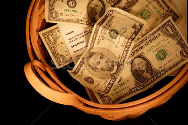 Aanbieden mand vol geld liefde Stockfoto © soupstock