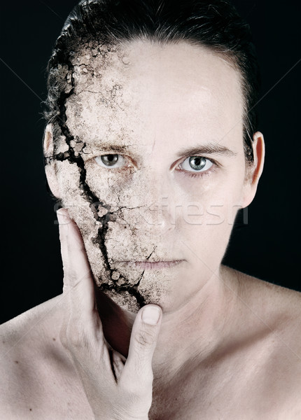 Invecchiamento volto di donna texture ritratto pelle buio Foto d'archivio © soupstock