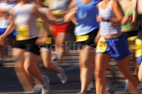 Maraton kamera bemozdulás futók csík múlt Stock fotó © soupstock