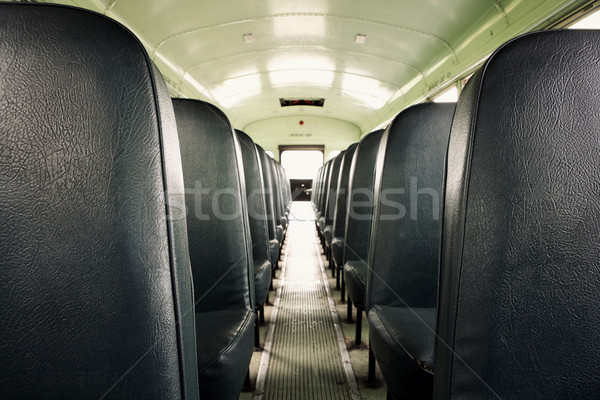 Interior of an old school bus Stock photo © soupstock