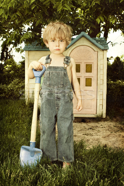 Amerikai szigorú óvoda fiú ház bő Stock fotó © soupstock