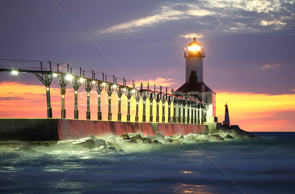 Michigan City Lighthouse, Michigan City, Indiana Stock photo © soupstock