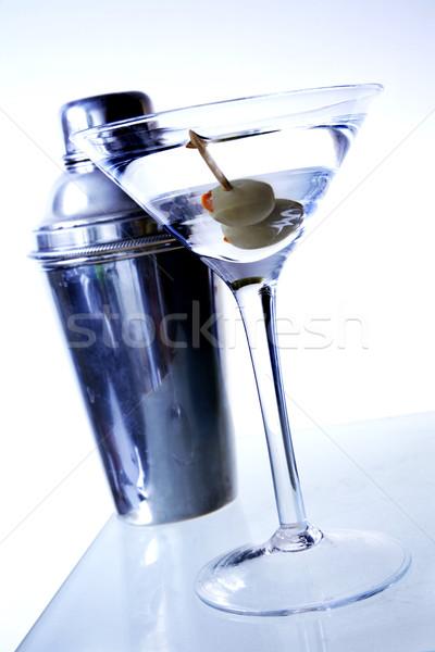 контраст Martini два оливкового Бар шейкер Сток-фото © spanishalex