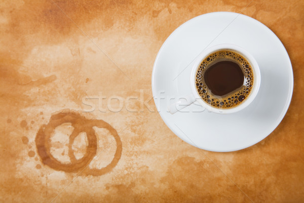 Espresso lekeli beyaz fincan siyah kahve kahve Stok fotoğraf © spanishalex