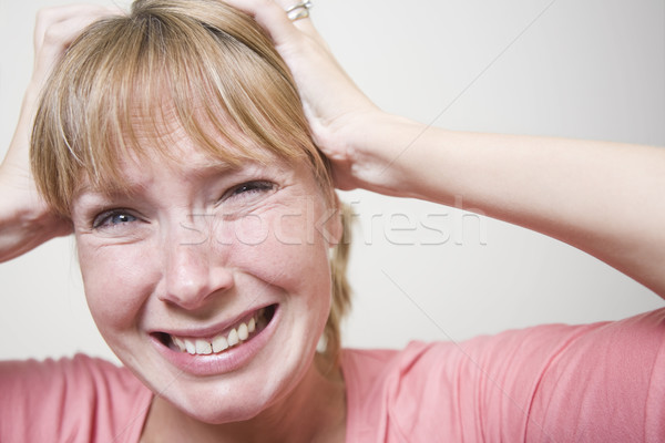 Stressz portré hangsúlyos nő Stock fotó © spanishalex