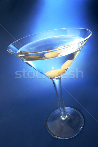 Martini синий свет вечеринка счастливым стекла Сток-фото © spanishalex