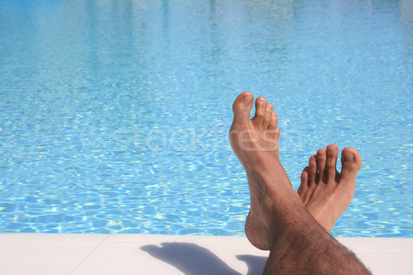 синий бассейна ног мужчины лет океана Сток-фото © spanishalex