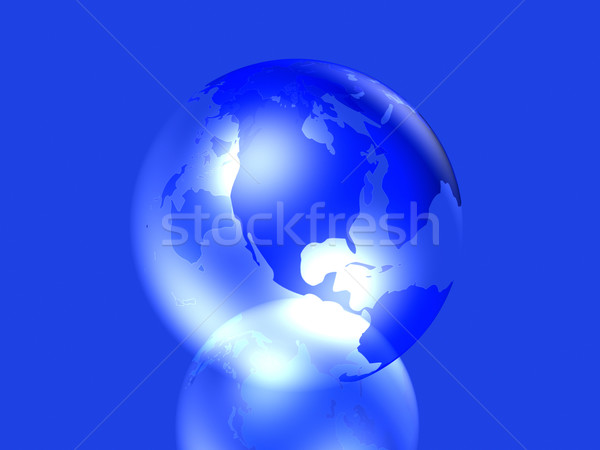 ガラス状の 世界中 北 アメリカ 3D レンダリング ストックフォト © Spectral