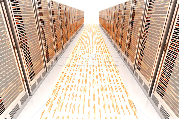 Stock foto: Daten · Server · Autobahn · 3D · gerendert