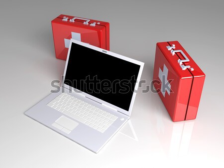 Laptopok szeretet 3d illusztráció 3D renderelt szív Stock fotó © Spectral