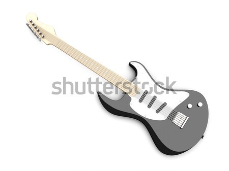 Guitare 3D rendu illustration isolé blanche Photo stock © Spectral