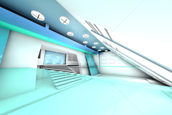 Corporate entree hal futuristische gebouw 3D Stockfoto © Spectral