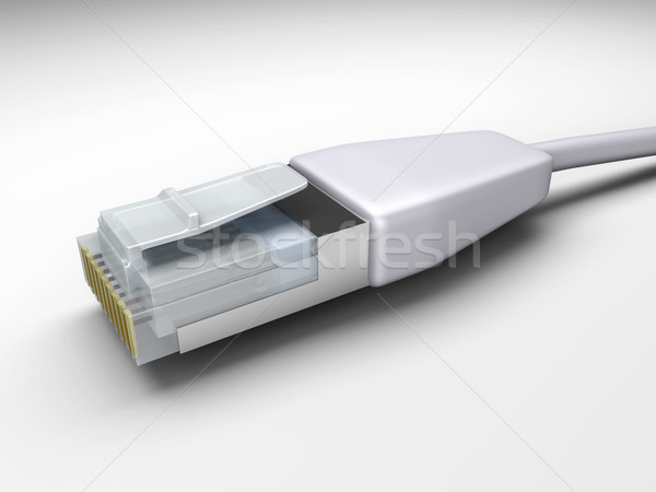 區域網路 電纜 3D 呈現 插圖 計算機 商業照片 © Spectral