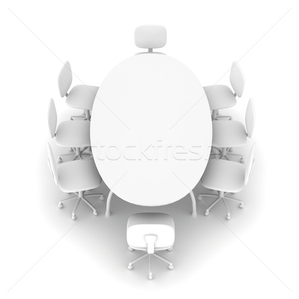 [[stock_photo]]: Générique · conférence · table · 3D · rendu · illustration