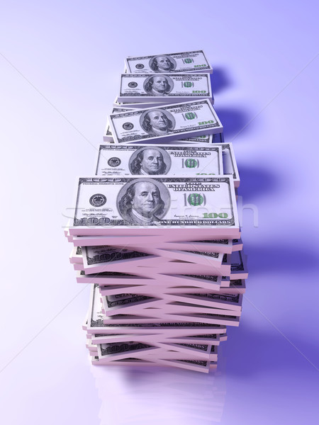 Dollar merkt 3D gerenderd illustratie 100 Stockfoto © Spectral
