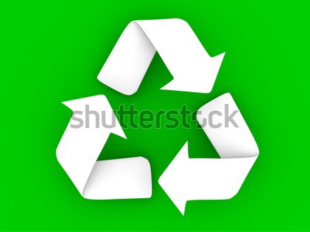 Stockfoto: Recycling · 3D · gerenderd · symbool · groene · wereld