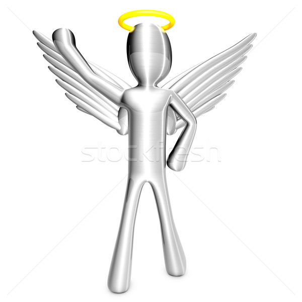 Cartoon Angel with Trash Can Stock photo © Spectral