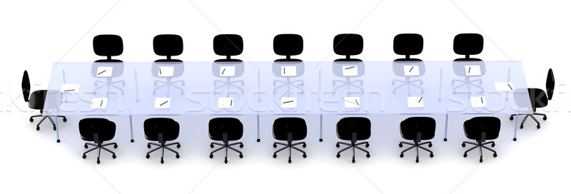Sala de consiliu tabel ilustrare 3d izolat alb Reuniunea Imagine de stoc © Spectral