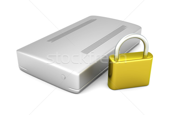 Sécurisé disque dur 3D rendu illustration technologie [[stock_photo]] © Spectral