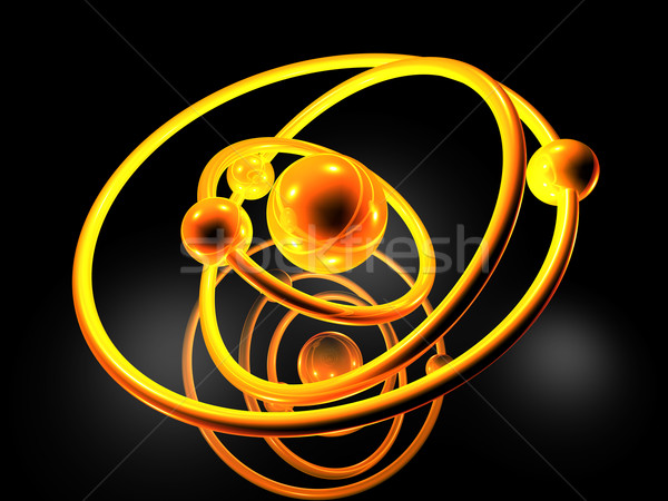Atomowy model 3d ilustracji szkoły nauki energii Zdjęcia stock © Spectral