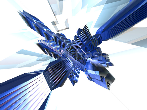 Wysoki 3D świadczonych komputera streszczenie niebieski Zdjęcia stock © Spectral