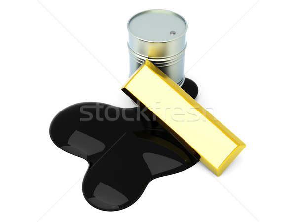 Gold Öl zwei Aktienmarkt 3D gerendert Stock foto © Spectral