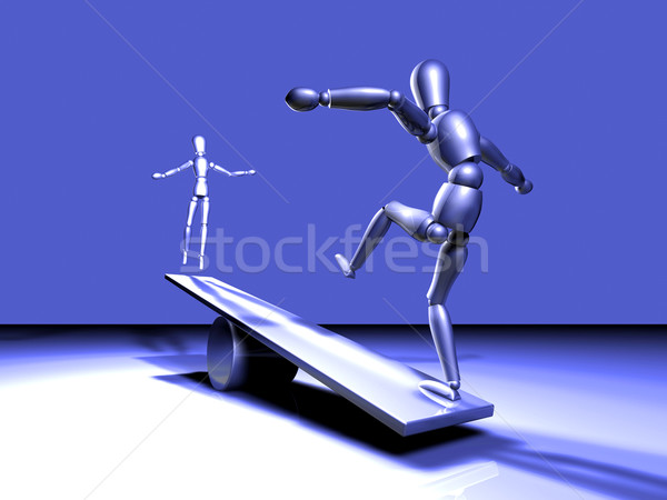 Stock photo: Seesawing - blue metal