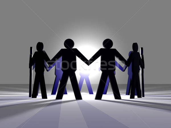Echipă spirit ilustrare 3d putere munca în echipă lumina Imagine de stoc © Spectral