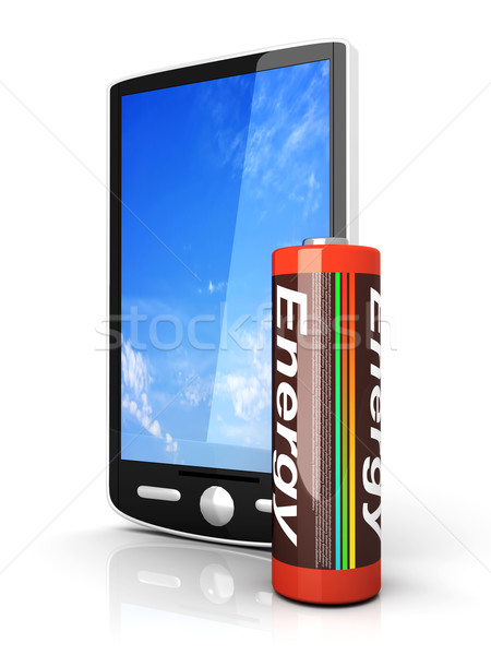 Smartphone baterii 3D świadczonych ilustracja Zdjęcia stock © Spectral