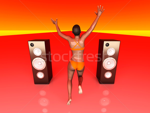 Springen muziek vreugde 3D gerenderd illustratie Stockfoto © Spectral
