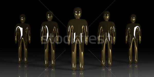 Icona illustrazione 3d oro buio persona Foto d'archivio © Spectral