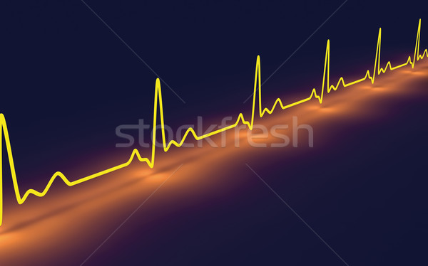 Pulso rastrear 3D prestados ilustración latido del corazón Foto stock © Spectral