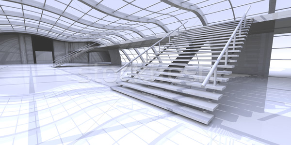 Flur Architektur 3D gerendert Illustration Büro Stock foto © Spectral