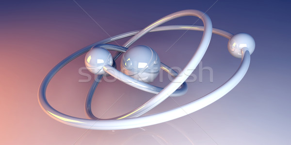 Atom model 3d illustration okul bilim enerji Stok fotoğraf © Spectral