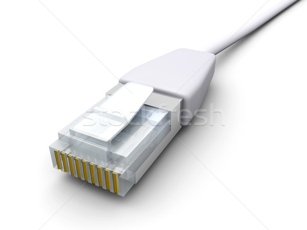 區域網路 電纜 3D 呈現 插圖 孤立 商業照片 © Spectral