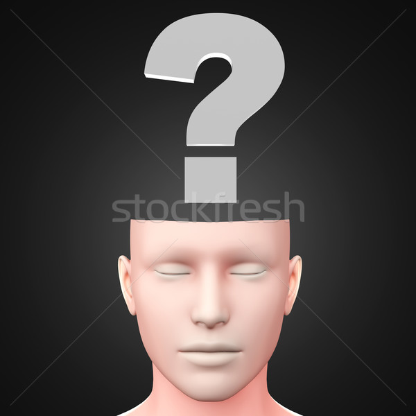 Frage Befragung Person Fragezeichen Kopf Stock foto © Spectral