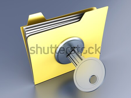 Protégé dossier crypté 3D rendu illustration Photo stock © Spectral